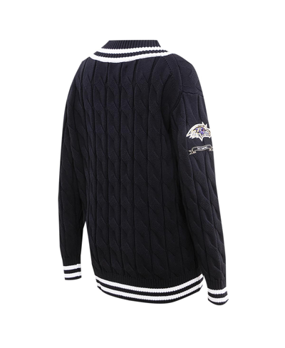 Pro Standard Black Baltimore Ravens Prep V-neck Pullover Sweater In Black