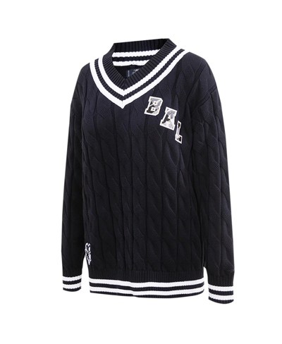 Pro Standard Black Baltimore Ravens Prep V-neck Pullover Sweater In Black