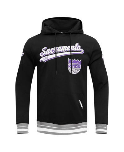 Pro Standard Black Sacramento Kings Script Tail Pullover Hoodie In Black