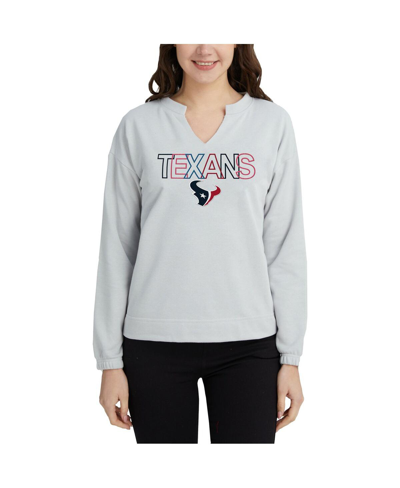 Shop Concepts Sport Women's  Gray Houston Texans Sunray Notch Neck Long Sleeve T-shirt