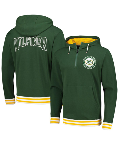 Shop Tommy Hilfiger Men's  Green Green Bay Packers Aaron Quarter-zip Hoodie