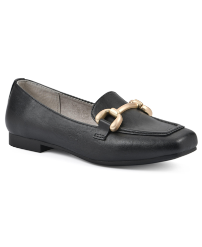 Shop Cliffs By White Mountain Bestow Modern Moc-toe Loafer In Black Smooth
