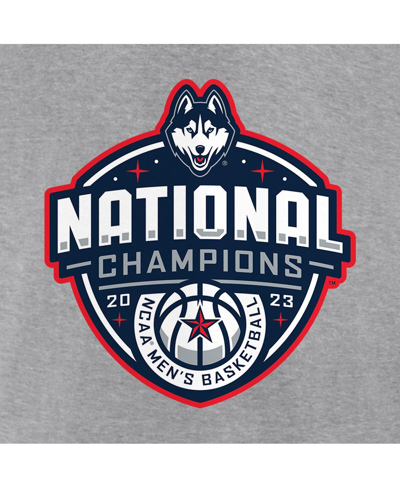 Shop Fanatics Men's  Gray Uconn Huskies 2023 Ncaa Men's Basketball National Champions Logo Pullover Hoodie