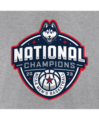 Fanatics Men's  Gray Uconn Huskies 2023 Ncaa Men's Basketball National Champions Logo Pullover Hoodie In Gray