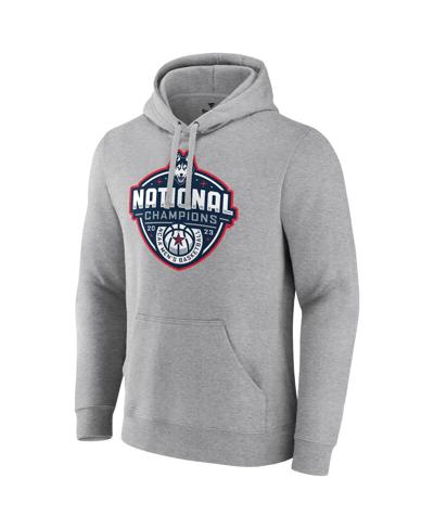 Shop Fanatics Men's  Gray Uconn Huskies 2023 Ncaa Men's Basketball National Champions Logo Pullover Hoodie