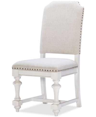 Shop Macy's Mandeville Upholstered Side Chair In White