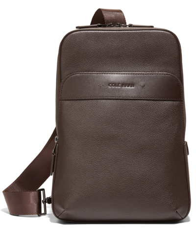 Shop Cole Haan Triboro Small Leather Sling Bag In Dark Chocolate