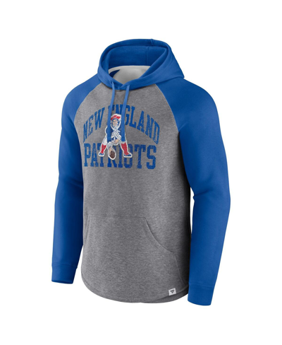 Fanatics Branded Heather Gray New England Patriots Favorite Arch Raglan Pullover Hoodie In Heather Gray