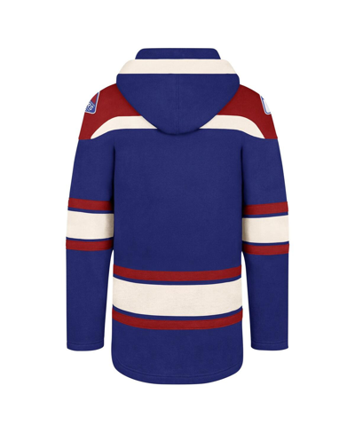 Shop 47 Brand Men's ' Blue New York Rangers Big And Tall Superior Lacer Pullover Hoodie