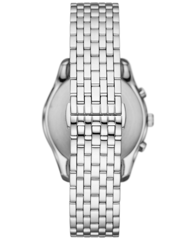 Shop Emporio Armani Men's Chronograph Stainless Steel Bracelet Watch 41mm In Silver-tone