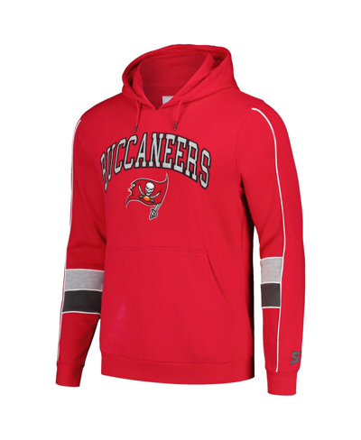 Starter Men's  Red Tampa Bay Buccaneers Captain Pullover Hoodie In Red