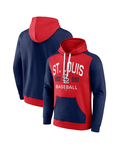 Fanatics Branded Red/navy St. Louis Cardinals Chip In Team Pullover Hoodie In Red,navy