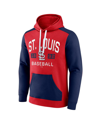 Fanatics Branded Red/navy St. Louis Cardinals Chip In Team Pullover Hoodie In Red,navy