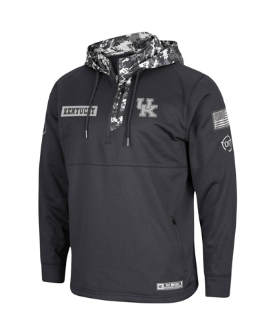 Colosseum Men's  Charcoal Kentucky Wildcats Oht Military-inspired Appreciation Digi Camo Quarter-zip In Charcoal