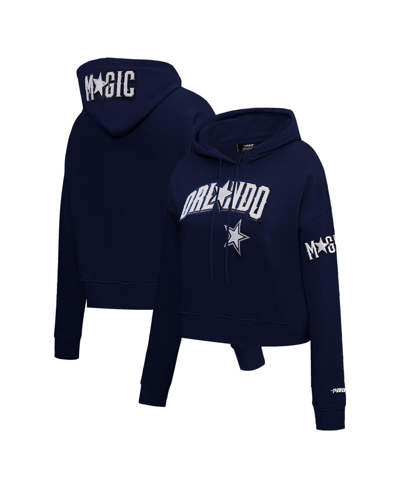 Shop Pro Standard Women's  Navy Orlando Magic 2023/24 City Edition Cropped Pullover Hoodie