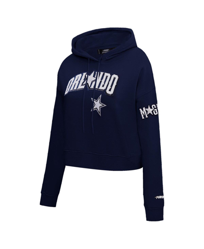 Pro Standard Women's  Navy Orlando Magic 2023/24 City Edition Cropped Pullover Hoodie In Navy