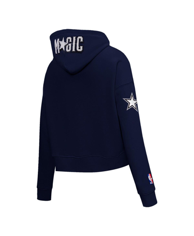 Shop Pro Standard Women's  Navy Orlando Magic 2023/24 City Edition Cropped Pullover Hoodie
