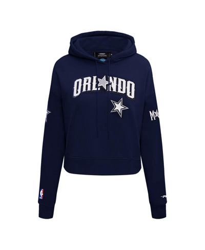 Shop Pro Standard Women's  Navy Orlando Magic 2023/24 City Edition Cropped Pullover Hoodie