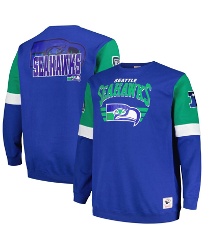 Mitchell & Ness Men's Crewneck Sweatshirt Nfl All Over Crew 3.0 Seasea Original Team Colors In Royal