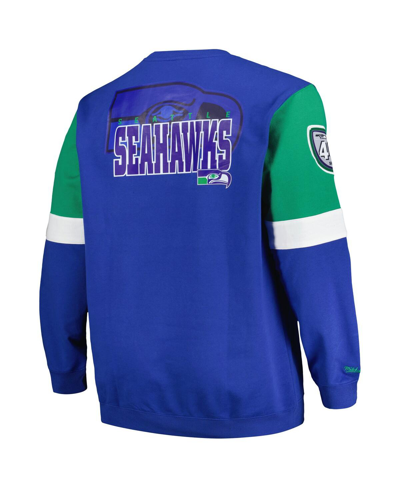 Mitchell & Ness Men's Crewneck Sweatshirt Nfl All Over Crew 3.0 Seasea Original Team Colors In Royal