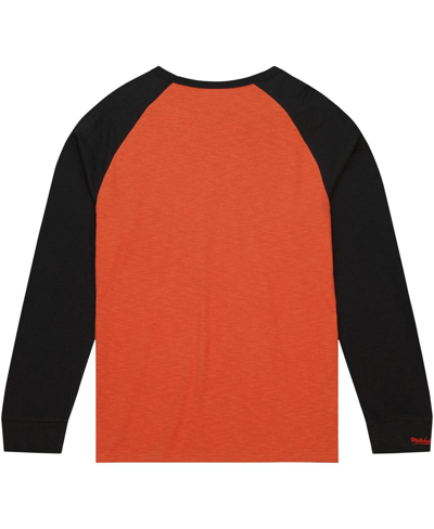 Mitchell & Ness Men's  Orange Texas Longhorns Legendary Slub Raglan Long Sleeve T-shirt In Orange