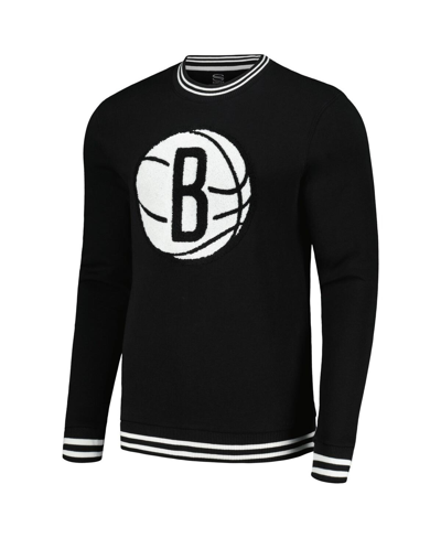 Shop Stadium Essentials Men's  Black Brooklyn Nets Club Level Pullover Sweatshirt