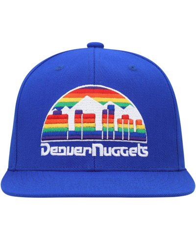 Shop Mitchell & Ness Men's  Royal Denver Nuggets Hardwood Classics Mvp Team Ground 2.0 Fitted Hat