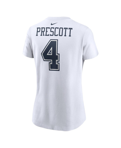 Nike Women's  Dak Prescott White Dallas Cowboys Player Name And Number T-shirt In White