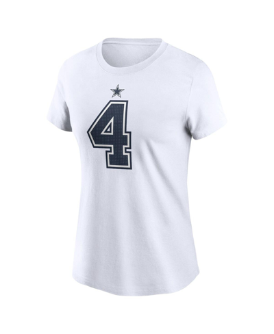 Nike Women's  Dak Prescott White Dallas Cowboys Player Name And Number T-shirt In White