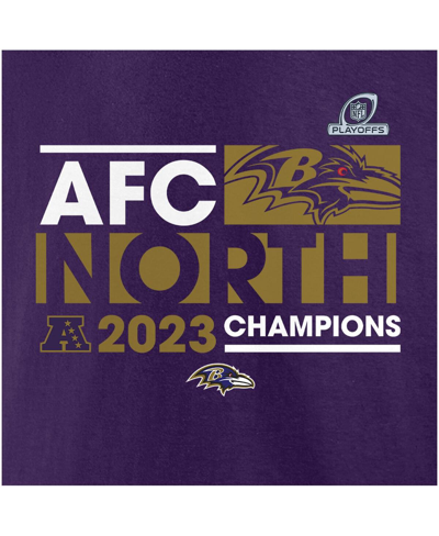 Fanatics Men's  Purple Baltimore Ravens 2023 Afc North Division Champions Big And Tall T-shirt In Purple