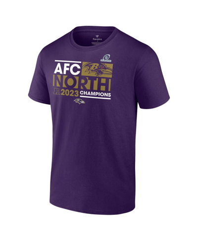 Fanatics Men's  Purple Baltimore Ravens 2023 Afc North Division Champions Big And Tall T-shirt In Purple