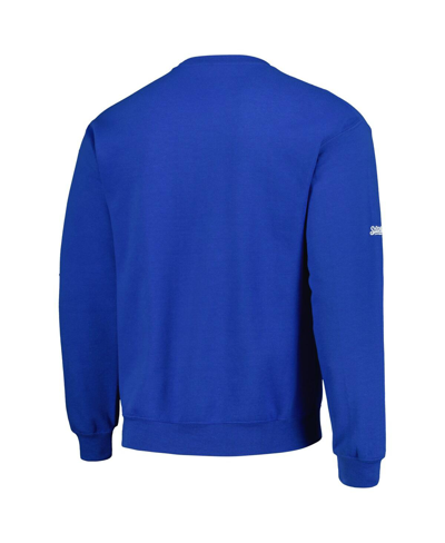 Shop Stitches Men's  Royal New York Mets Pullover Sweatshirt