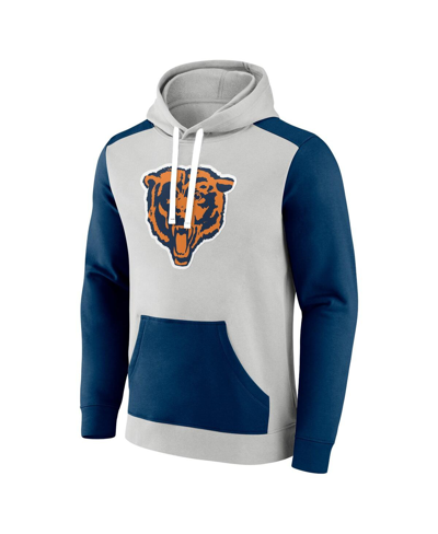 Fanatics Branded Gray/navy Chicago Bears Gridiron Classics Lost Step Pullover Hoodie In Gray,navy