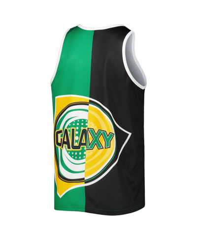 Shop Mitchell & Ness Men's  Black, Green La Galaxy Sublimated Split Logo Tank Top In Black,green