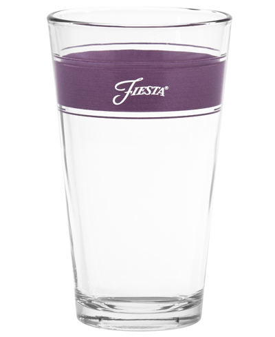 Fiesta Coastal Blues Frame 16-ounce Tapered Cooler Glass Set Of 4 In Turquoise,lapis,mulberry And White