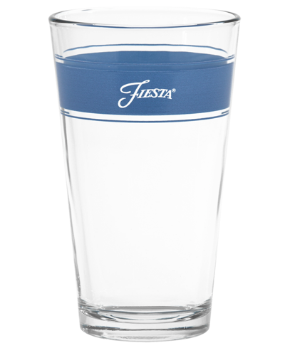 Fiesta Coastal Blues Frame 16-ounce Tapered Cooler Glass Set Of 4 In Turquoise,lapis,mulberry And White