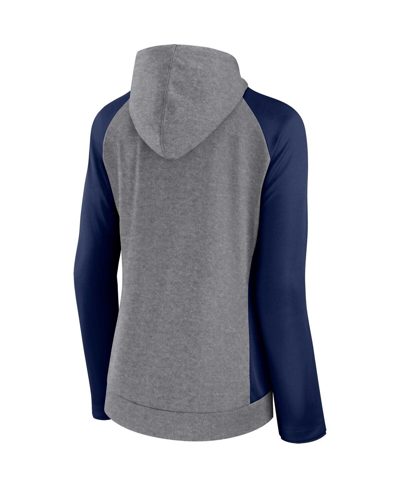 Fanatics Branded  Heather Gray/college Navy Denver Broncos Blind Side Lightweight Full-zip Hoodie In Heather Gray,college Navy