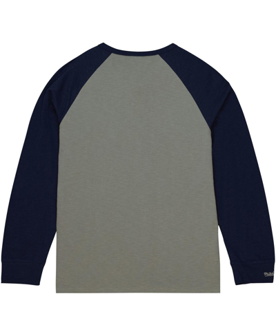 Shop Mitchell & Ness Men's  Gray Georgetown Hoyas Legendary Slub Raglan Long Sleeve T-shirt