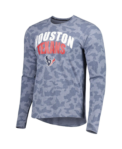 Shop Msx By Michael Strahan Men's  Navy Houston Texans Performance Camo Long Sleeve T-shirt