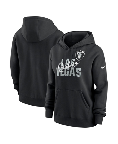 Shop Nike Women's  Black Las Vegas Raiders Wordmark Club Fleece Pullover Hoodie