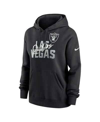 Nike Women's Wordmark Club (nfl Las Vegas Raiders) Pullover Hoodie In Black
