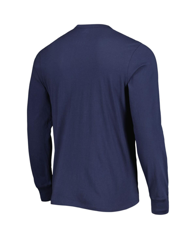 Shop 47 Brand Men's ' Navy Distressed Houston Texans Brand Wide Out Franklin Long Sleeve T-shirt
