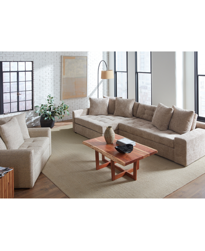 Shop Macy's Pherie 110" 2-pc. Fabric Double Cuddler Sectional, Created For  In Ash