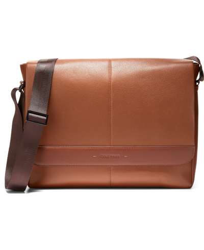 Shop Cole Haan Triboro Small Leather Messenger Bag In New British Tan