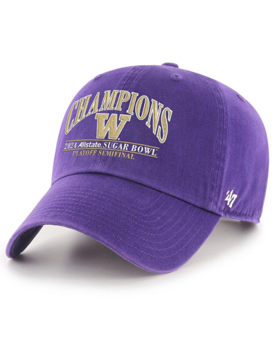 Shop 47 Brand Men's ' Purple Washington Huskies College Football Playoff 2024 Sugar Bowl Champions Clean U
