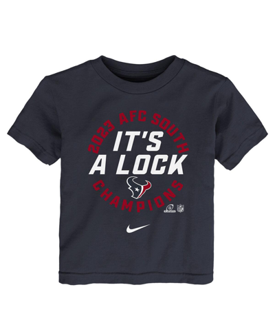 Shop Nike Toddler Boys And Girls  Navy Houston Texans 2023 Afc South Division Champions Trophy Collection