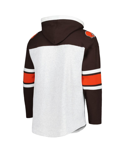 Shop 47 Brand Men's ' Cleveland Browns Heather Gray Gridiron Lace-up Pullover Hoodie