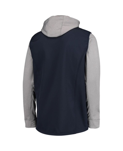 Dunbrooke Men's  Navy, Gray Houston Texans Big And Tall Alpha Full-zip Hoodie Jacket In Navy,gray
