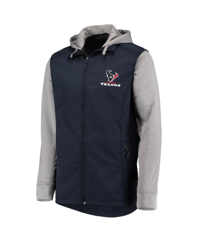 Dunbrooke Men's  Navy, Gray Houston Texans Big And Tall Alpha Full-zip Hoodie Jacket In Navy,gray
