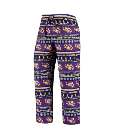 Concepts Sport Purple Lsu Tigers Ugly Sweater Knit Long Sleeve Top And Pant Set In Purple